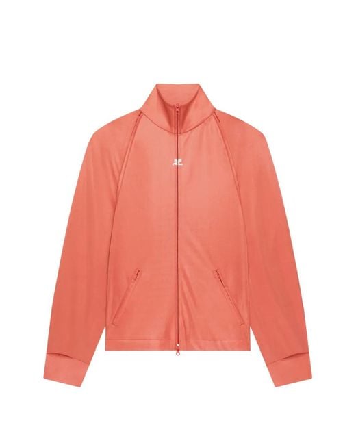 Courreges Pink Zip-Up Sweatshirt