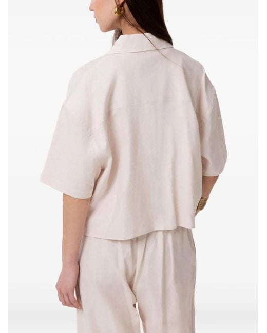 Gaelle Paris Natural Chemise Crop À Manches Courtes