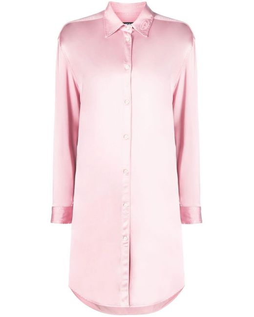 DIESEL Logo Shirt Dress in Pink | Lyst