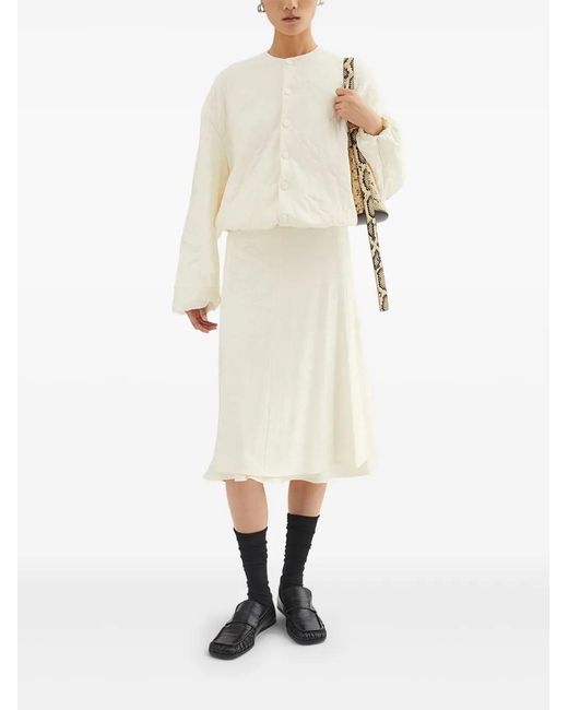 Jil Sander White Jacquard Bomber Jacket