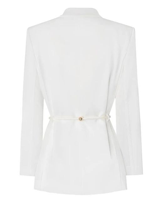 Pinko White Rope Tie Jacket