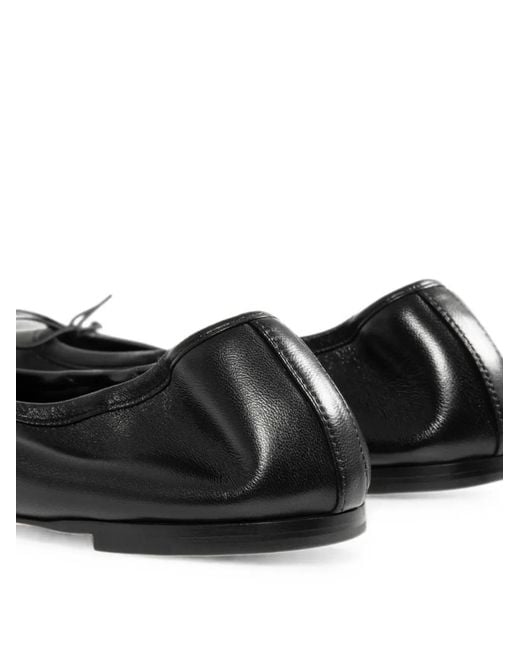 Christen Black Tabi Bow-Detail Ballet Flats