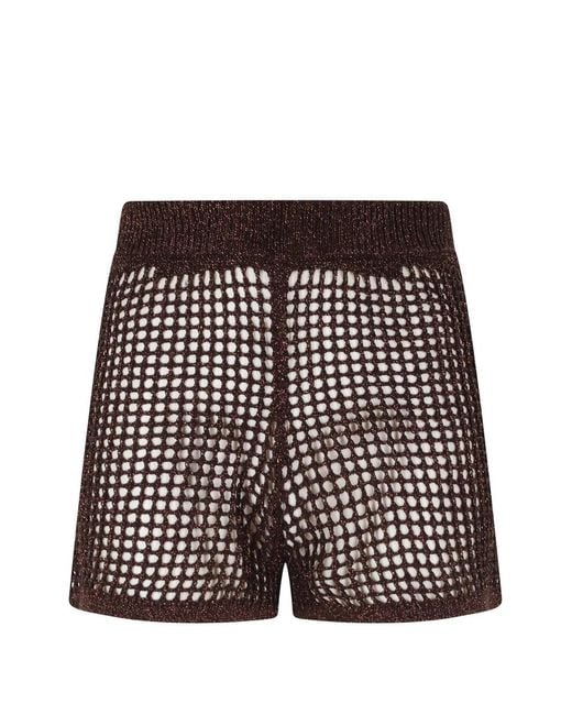 Mc2 Saint Barth Black Sharma Metallic-Mesh Shorts