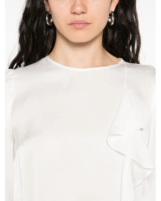 Nissa Gedrapeerde Blouse in het White