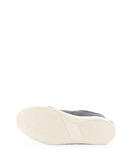 Kiton White Leather Sneakers for men