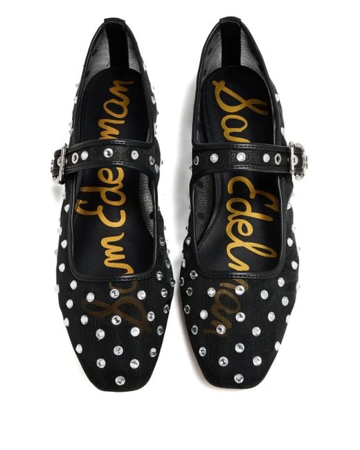Sam Edelman Black Verzierte Ballerinas aus Mesh