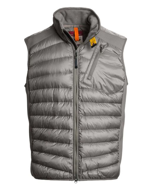 Parajumpers Gray Zavier Quilted Panelled Gilet for men