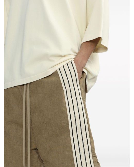 Fear Of God Green Stripe-detail Denim Shorts for men