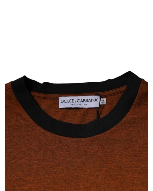 Dolce & Gabbana Brown Dg Logo Cotton T-Shirt for men