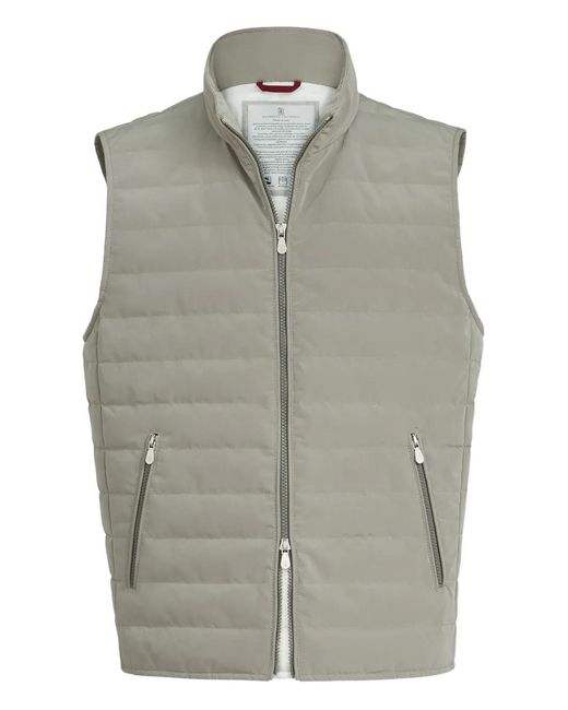 Chaleco Acolchado Brunello Cucinelli de hombre de color Gray