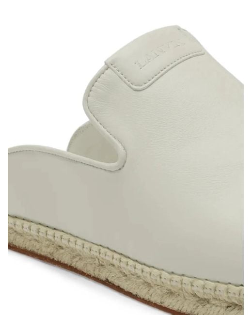 Lanvin White Espadrille Leather Mules