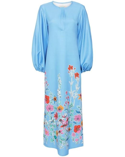 Bambah Blue Hibiscus Tuscan Dress
