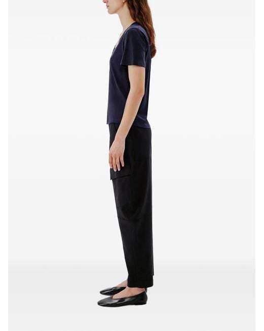 Another Tomorrow Blue T-Shirt À Col V