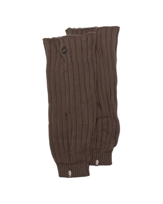 Ugg Brown Ribbed-Knit Button-Detail Legwarmers for men