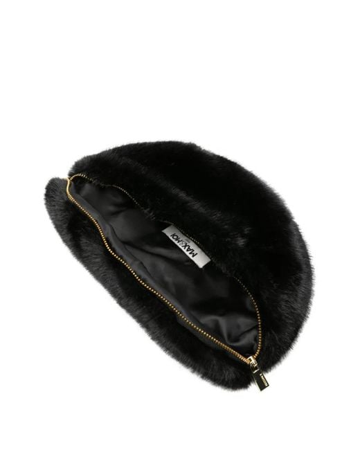 Max & Moi Black Logo-Engraved Curved Bag