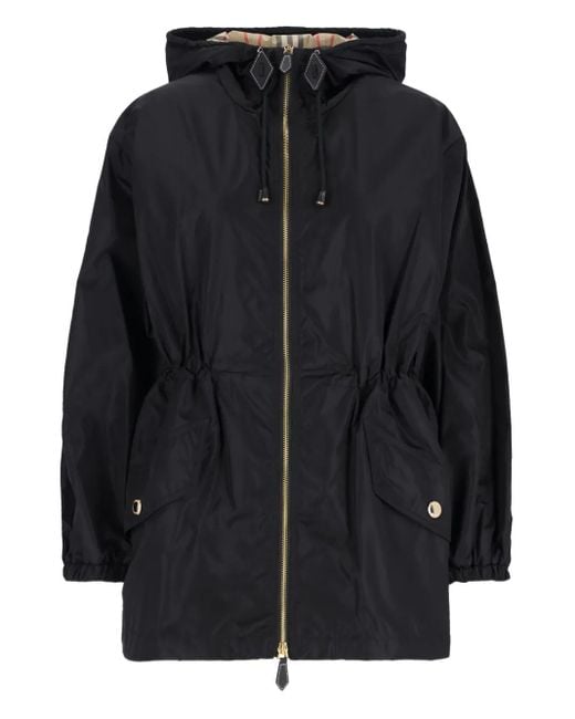 Burberry Black Nylon Hooded Jacket
