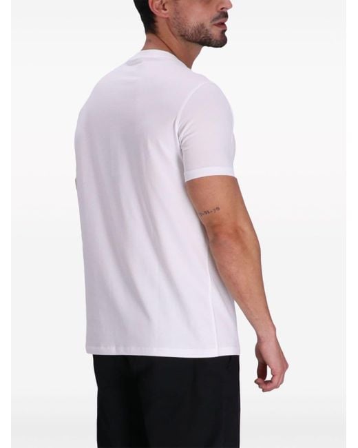 Karl Lagerfeld White Logo-print Cotton T-shirt for men