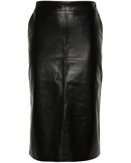 Manokhi Black Dua Leather Skirt