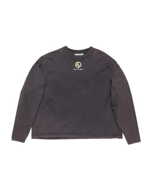 Acne ロゴ ロングtシャツ Blue