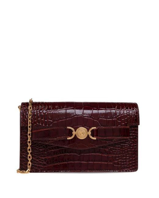 Versace Medusa '95 Croc-Effect Mini Clutch Bag in Purple Lyst UK