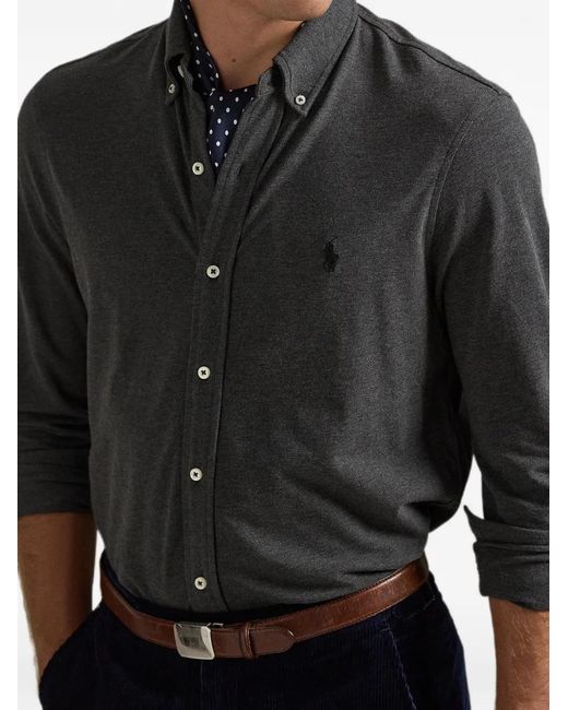 Polo Ralph Lauren Gray Featherweight Mesh Shirt for men