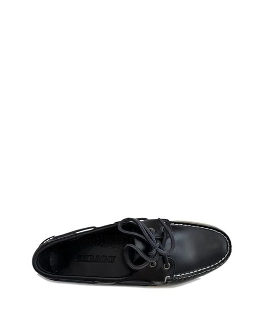Sebago Black Docksides Portland Boat Shoes for men