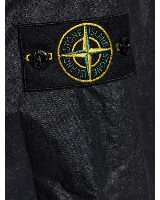 Stone Island Blue Half-Zip Pocket Jacket for men