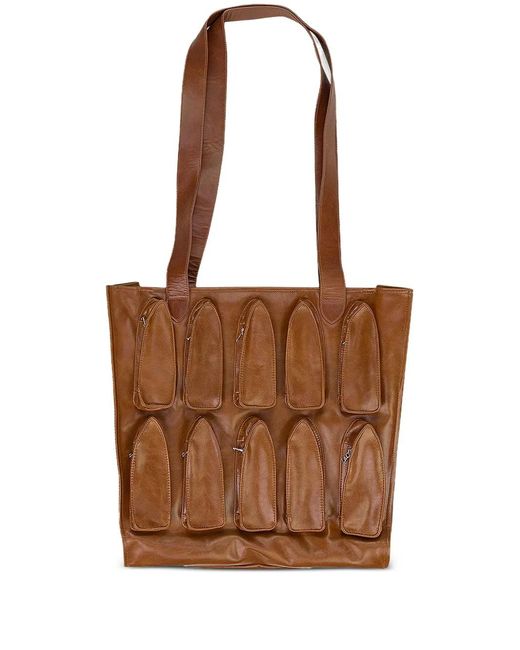 Who Decides War Brown Pocket Thorned Tote Bag for men