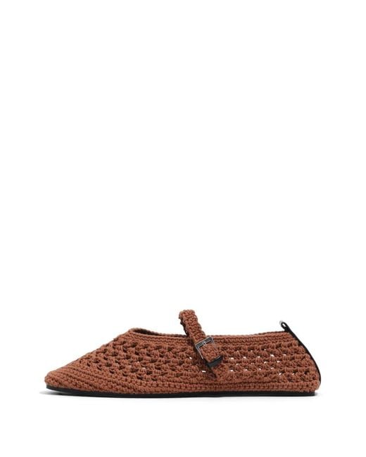 Bimba Y Lola Brown Crochet Ballerinas