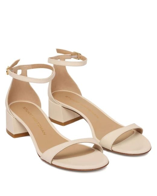 Sandalias Gena con tacón de 45 mm Stuart Weitzman de color Metallic
