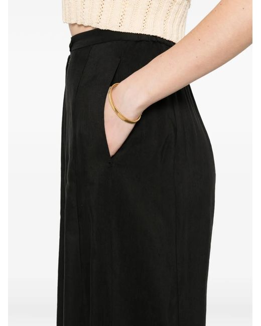 Forte_forte Black Button Pleated Trousers