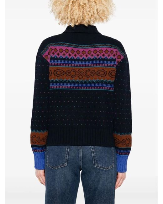 Etro Blue Wool Cardigan