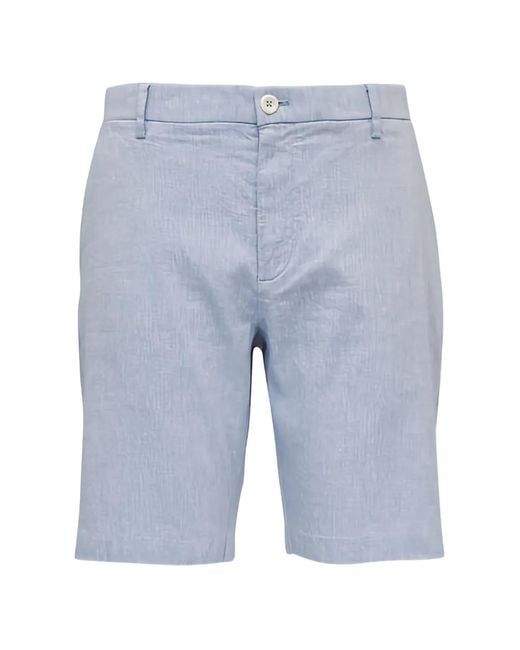Dek Blue Buttoned Shorts for men