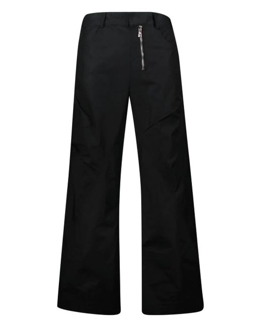 L8 Studio Black Zip-Front Wide-Leg Trousers for men