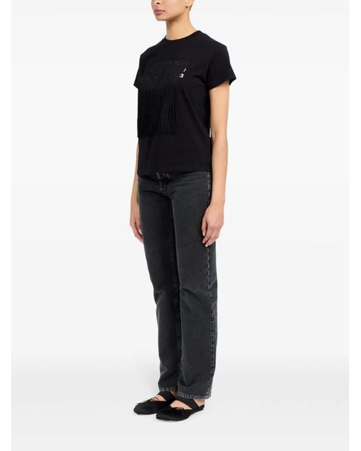 MM6 by Maison Margiela Black Round Neck T-Shirt