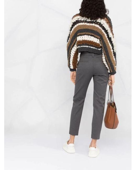 Pantalones de vestir ajustados Brunello Cucinelli de color Gray