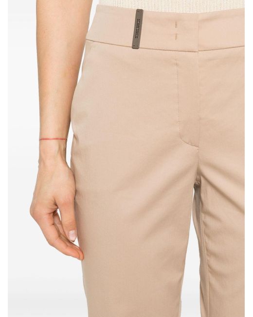 Peserico Natural Pressed-crease Tailored Trousers