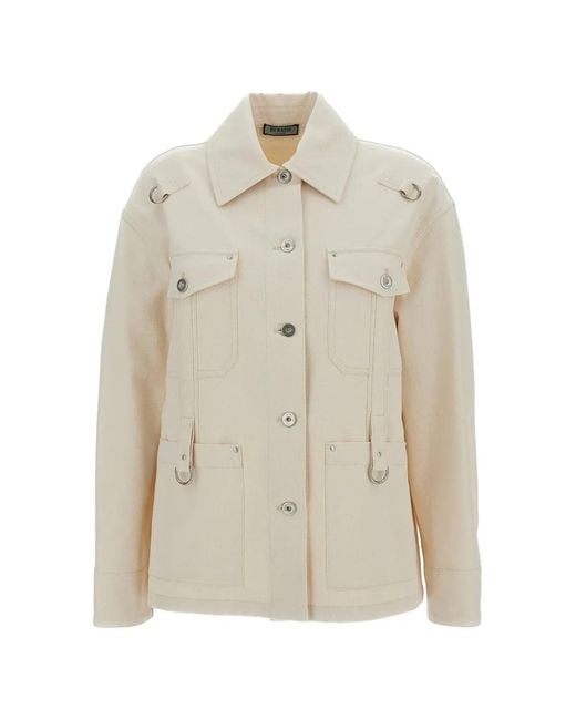 DURAZZI MILANO White Buttoned Shirt Jacket