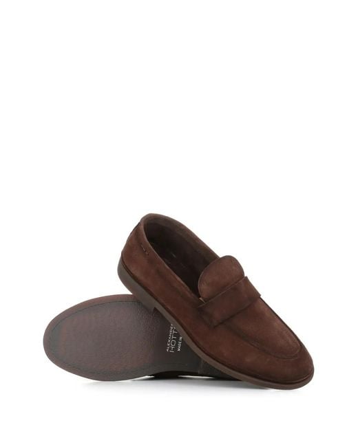 Alexander Hotto Brown Suede Loafers for men