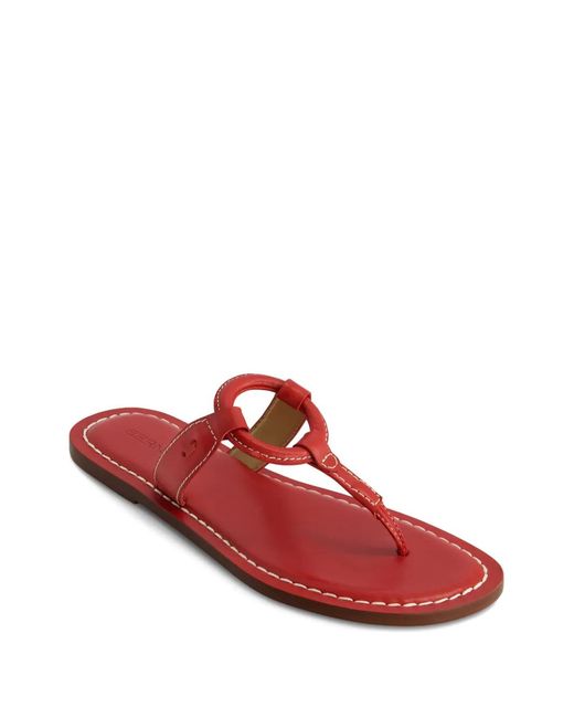 Bernardo Red Matrix Ring-Detail Sandals