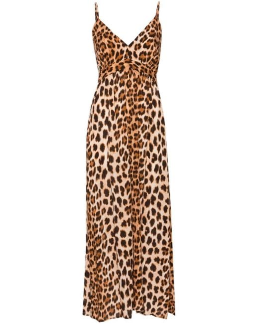 Liu Jo Metallic Leopard-print Maxi Dress