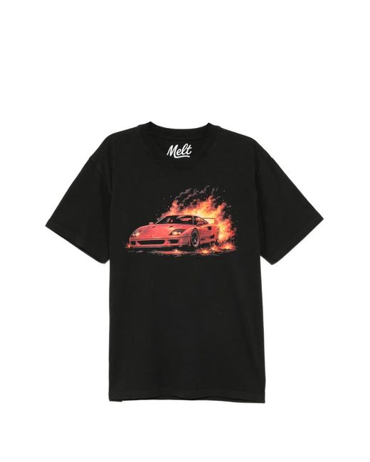 Melt Black Graphic-Print T-Shirt for men