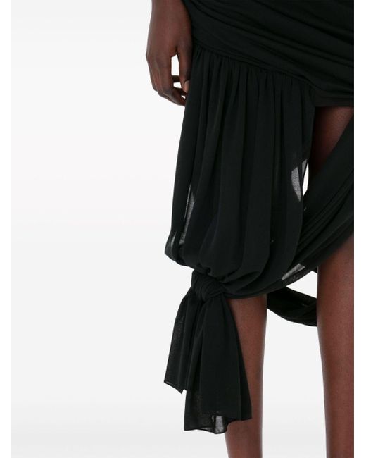 J.W. Anderson Black Draped Wrap Midi Skirt