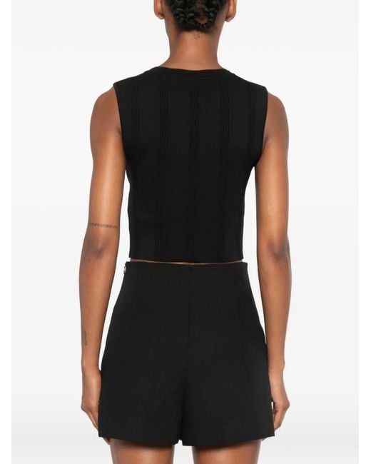 Sandro Black Crew-Neck Crop Top