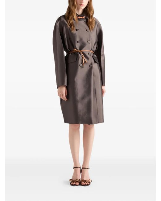 Prada Brown Double-Breasted Coat