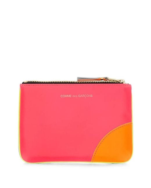 COMME DES GARÇONS PLAY Pink Logo-Print Leather Wallet for men