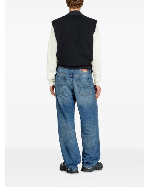 DIESEL Blue 2001 D-Macro Relaxed-Fit Distressed-Details Denim Jeans for men