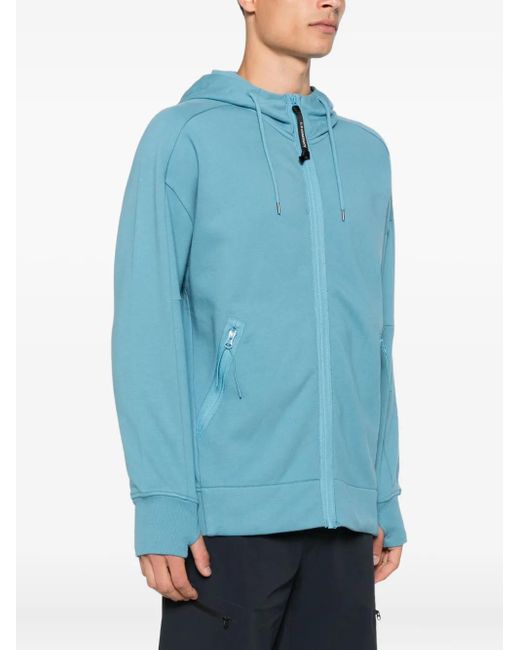 C P Company Blue Zip-Fastening Hoodie for men