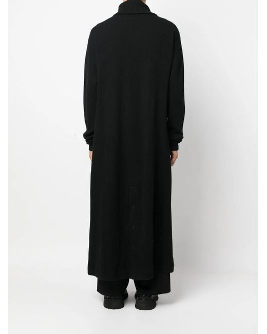 Yohji Yamamoto Black Fine-Knit Ankle-Length Coat for men