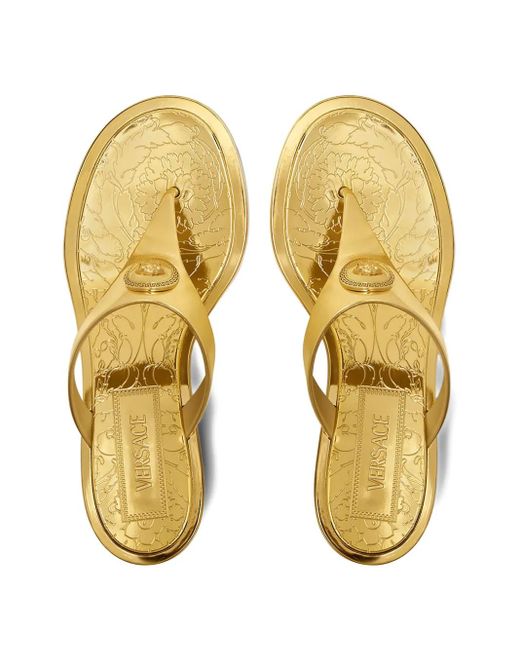 Versace 55Mm Alia Metallic Mules